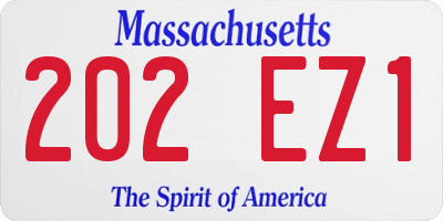 MA license plate 202EZ1