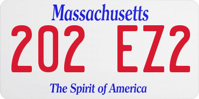 MA license plate 202EZ2
