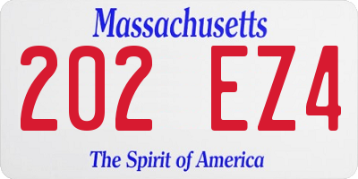 MA license plate 202EZ4
