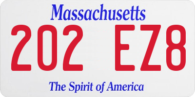 MA license plate 202EZ8