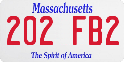 MA license plate 202FB2