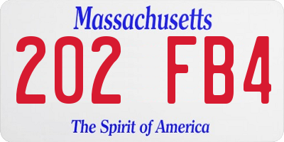 MA license plate 202FB4