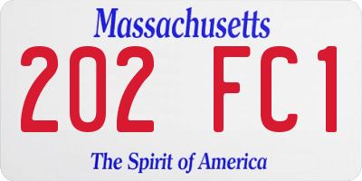 MA license plate 202FC1