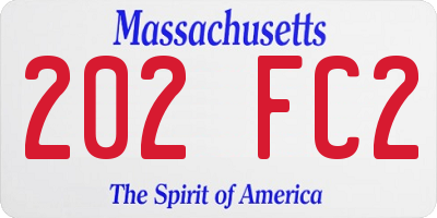 MA license plate 202FC2