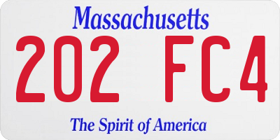 MA license plate 202FC4