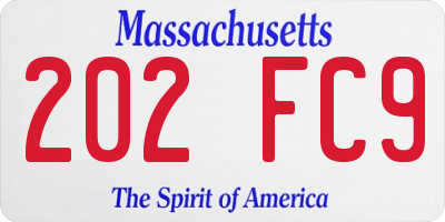 MA license plate 202FC9