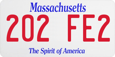 MA license plate 202FE2