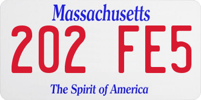 MA license plate 202FE5