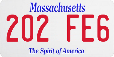MA license plate 202FE6