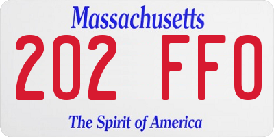 MA license plate 202FF0