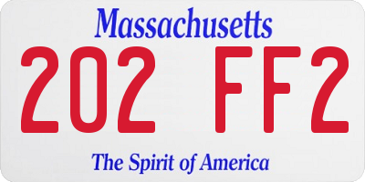 MA license plate 202FF2