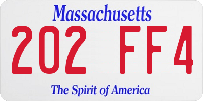 MA license plate 202FF4