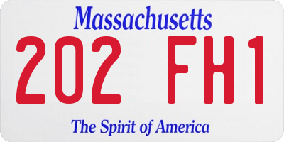 MA license plate 202FH1