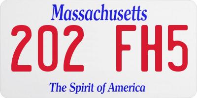 MA license plate 202FH5