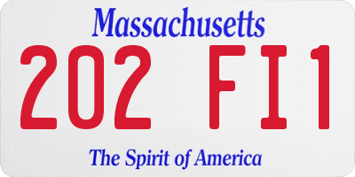 MA license plate 202FI1