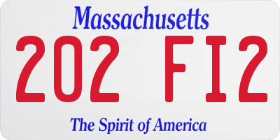MA license plate 202FI2