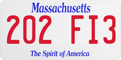 MA license plate 202FI3