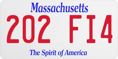 MA license plate 202FI4