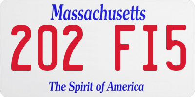 MA license plate 202FI5