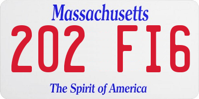 MA license plate 202FI6