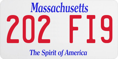 MA license plate 202FI9