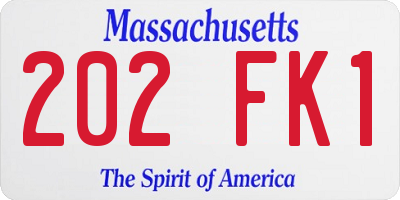 MA license plate 202FK1