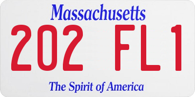 MA license plate 202FL1