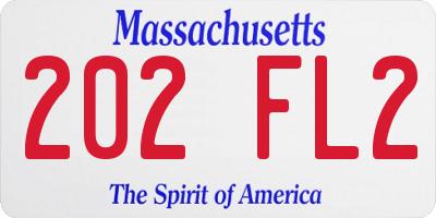 MA license plate 202FL2