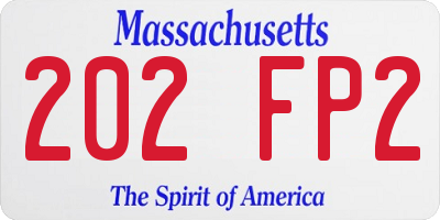 MA license plate 202FP2