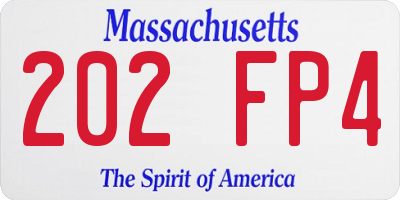MA license plate 202FP4