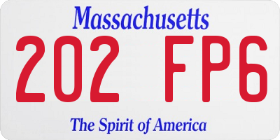 MA license plate 202FP6