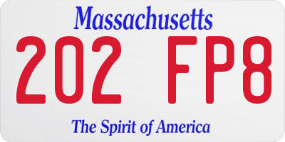 MA license plate 202FP8