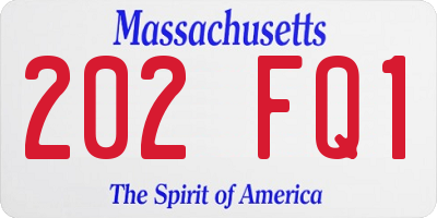 MA license plate 202FQ1