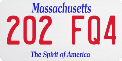 MA license plate 202FQ4