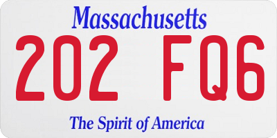 MA license plate 202FQ6
