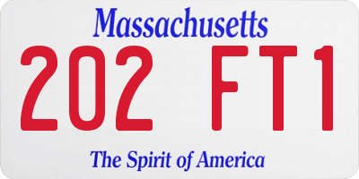 MA license plate 202FT1