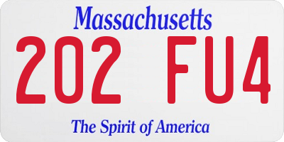 MA license plate 202FU4