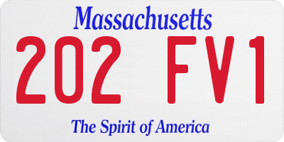MA license plate 202FV1