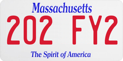 MA license plate 202FY2