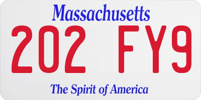 MA license plate 202FY9