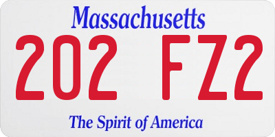 MA license plate 202FZ2