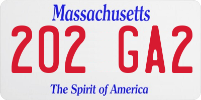 MA license plate 202GA2