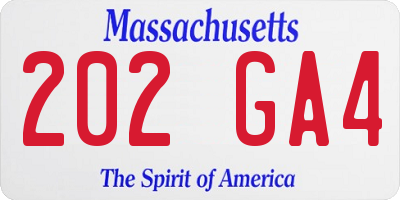 MA license plate 202GA4