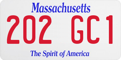 MA license plate 202GC1