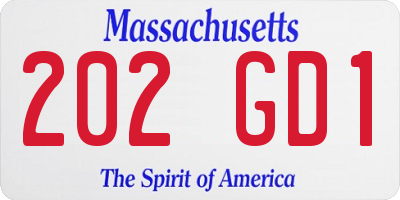 MA license plate 202GD1