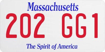 MA license plate 202GG1