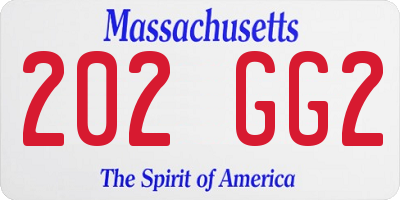 MA license plate 202GG2