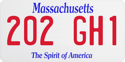 MA license plate 202GH1