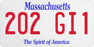 MA license plate 202GI1