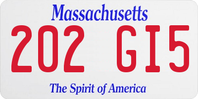 MA license plate 202GI5